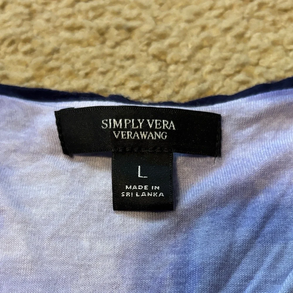 Simply Vera Wang Purple Floral Short Sleeve Tee & Short Lounge Set Size L
